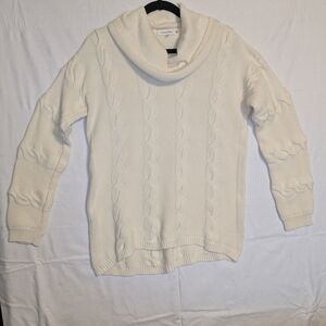 Calvin Klein Cream Cowl Neck Sweater